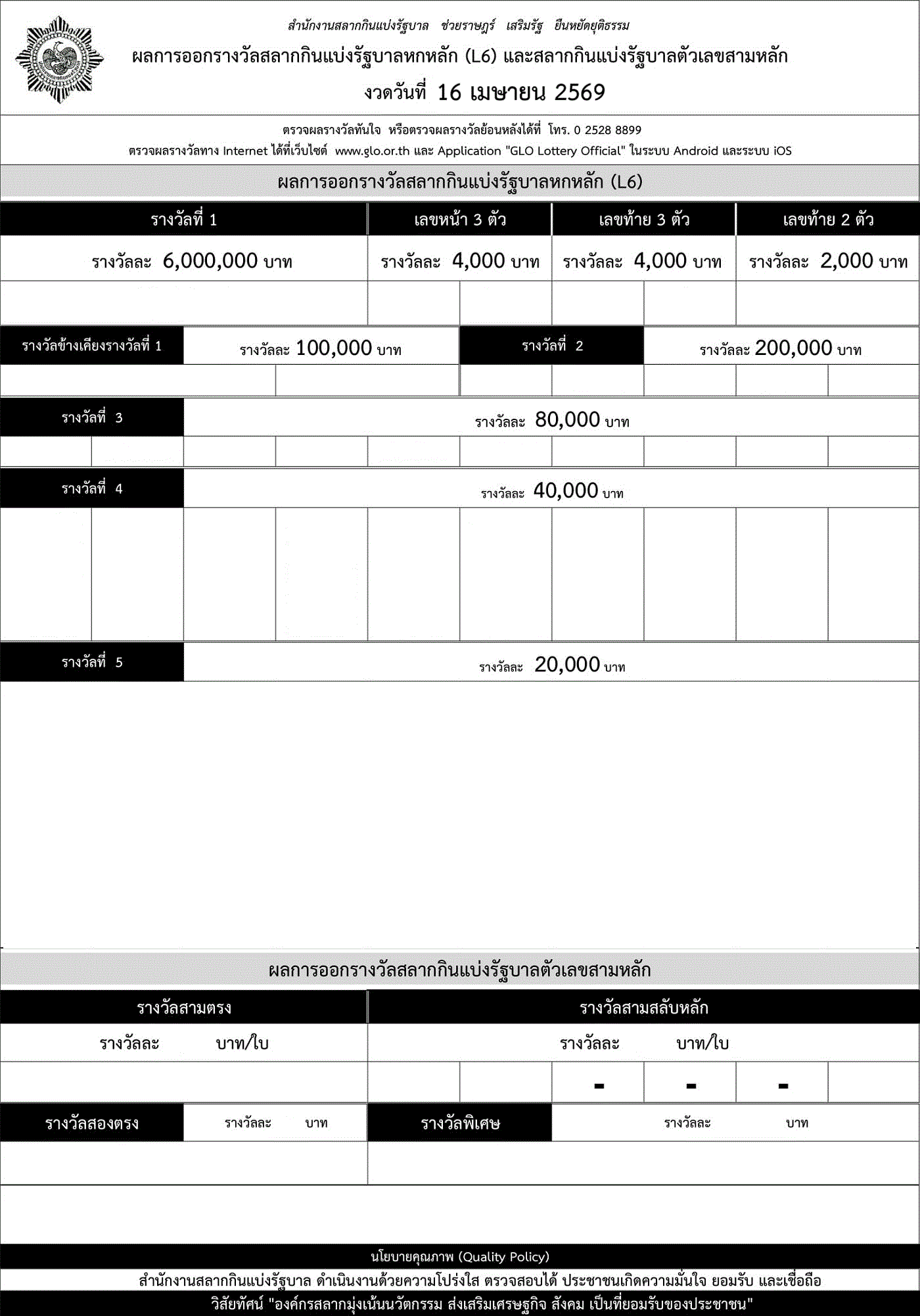 ใบตรวจสลากกินแบ่งรัฐบาล